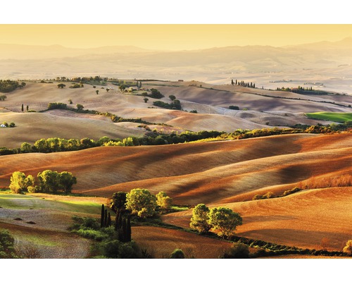 Papier peint panoramique intissé 181051 Tuscany Countryside 7 pces 350 x 260 cm Paysage vallonné avec des champs et des arbres