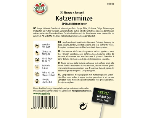 Sachet de graines d''herbe à chat de la marque Sperli