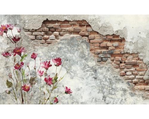 Papier peint panoramique intissé 18490 Brickwall 7 pces 350 x 260 cm Papier peint à fleurs avec aspect maçonnerie