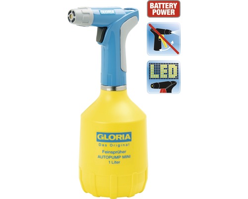 Gloria Autopump Mini Feinsprüher mit Batteriebetrieb, 1 Liter