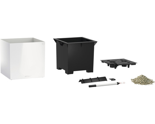 Komplettes Pflanzgefäß-Set mit Pflanzgefäß, Innentopf, Bewässerungssystem, Wasserstandsanzeiger und Pflanzsubstrat