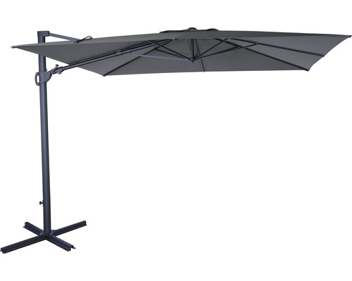 Parasol déporté Soluna Orléans 300 x 300 cm carré gris foncé