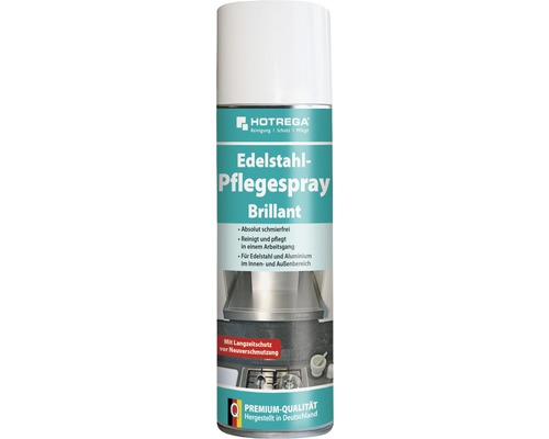 Spray d'entretien pour acier inoxydable brillant Hotrega 300 ml