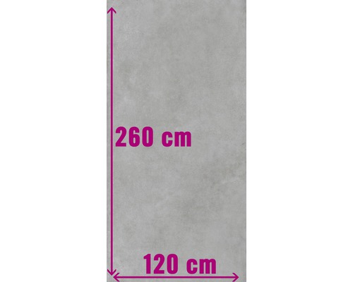 Carrelage XXL sol et mur en grès cérame fin Structure gris, gris mat 120 x 260 cm 6 mm