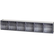Casier transparent 6 cases 600 mm gris Multistore-thumb-1