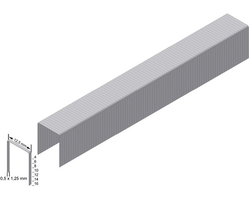Schéma d''agrafes avec indication des tailles
