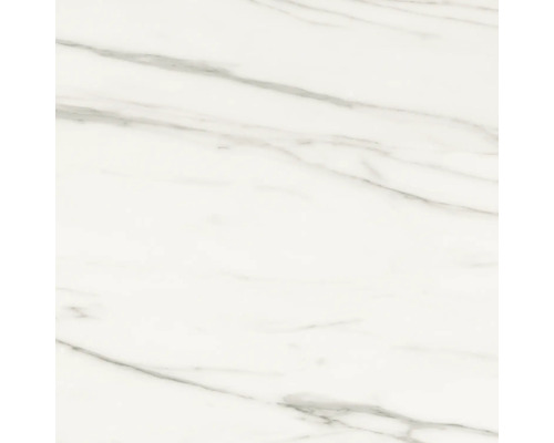 Carrelage sol et mur en grès cérame fin Macael white 120 x 120 x 0,9 cm poli gris