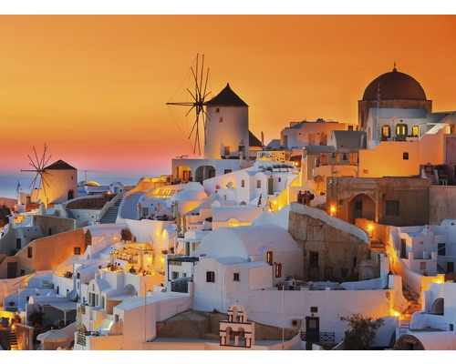 Papier peint panoramique intissé 21707 Santorini Sunset 8 pces 400 x 260 cm-0