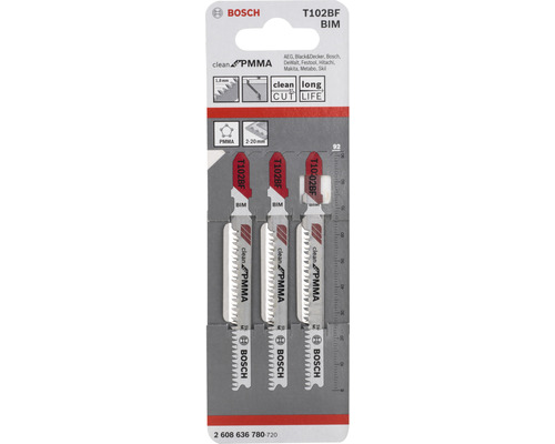Bosch Stichsägeblätter T102BF BIM, 3er-Pack