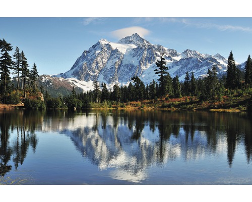 Papier peint panoramique intissé 18890 Mount Shuksan 7 pces 350 x 260 cm Paysage de montagne avec lac et reflet des montagnes