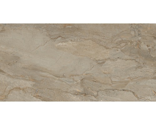 Carrelage sol et mur en grès cérame fin Sicilia 60 x 120 x 0,9 cm Miele poli marron
