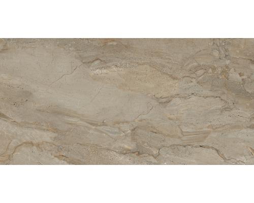 Feinsteinzeug Wand- und Bodenfliese Sicilia 60 x 120 x 0,9 cm Miele poliert braun