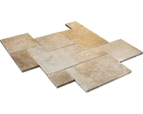Carreaux de travertin de différentes tailles