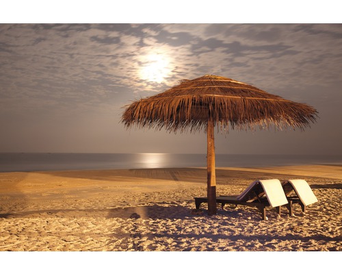 Papier peint panoramique intissé 18910 Sunser Beach 7 pces 350 x 260 cm Plage avec parasol et chaises longues
