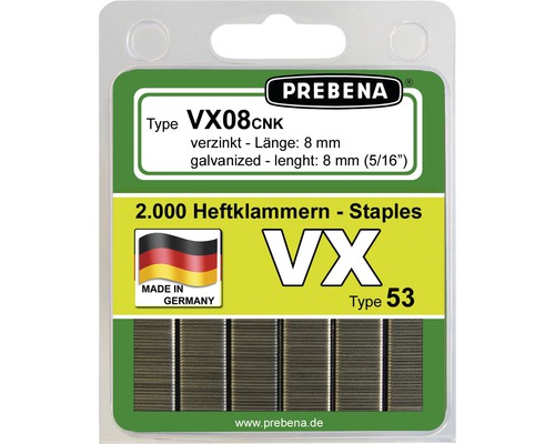 Heftklammern Prebena Type VX08CNK-B 2.000 St.-0