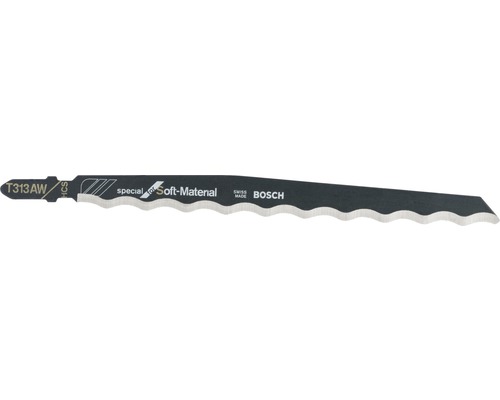 Lame de scie sauteuse Bosch T 313 AW Special for Soft Material, 152 mm, lot de 3 Lame de scie sauteuse Bosch T313AW pour matériaux tendres