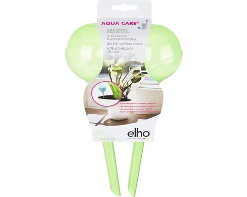 Boules d'arrosage elho Aqua Care plastique 350 ml lime 2 pces Système d''arrosage Elho Aqua Care pour un arrosage facile des plantes