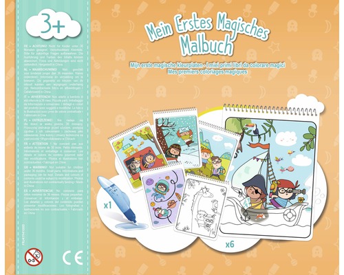 Mon premier livre de coloriage magique avec six modèles de coloriage et un crayon