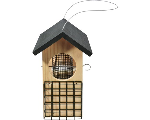 Mangeoire pour oiseaux avec silo et panier à suspendre