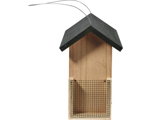 Mangeoire à oiseaux en bois avec grillage métallique