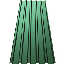 Plaque trapézoïdale PRECIT T35M vert mousse RAL 6005 avec revêtement anti-condensation 1500 x 1095 x 0,63 mm-thumb-1