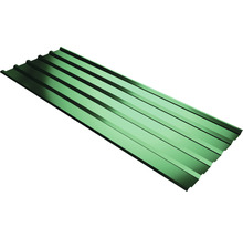 Plaque trapézoïdale PRECIT T35M vert mousse RAL 6005 avec revêtement anti-condensation 1500 x 1095 x 0,63 mm-thumb-0