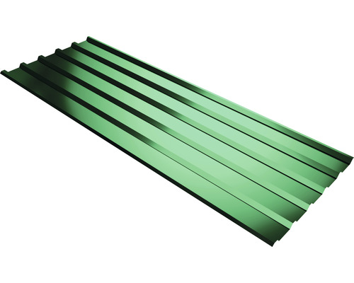 Plaque trapézoïdale PRECIT T35M vert mousse RAL 6005 avec revêtement anti-condensation 1500 x 1095 x 0,5 mm
