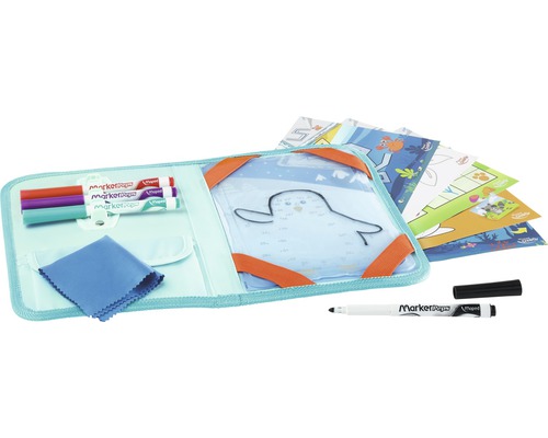 Maltasche mit Stiften, Vorlagen und Reinigungstuch