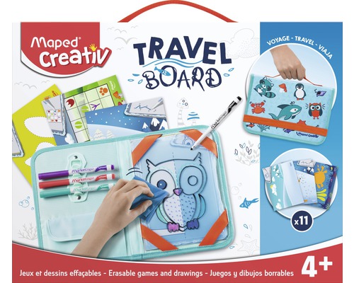 Maped Creativ Reiseset mit abwischbarer Maltafel, Stiften und Vorlagen