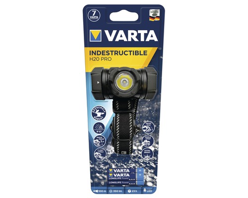 Lampe frontale Varta Indestructible H20 Pro dans son emballage