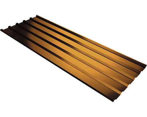 Plaque trapézoïdale PRECIT T35M brun cuivre RAL 8004 avec revêtement anti-condensation 1500 x 1095 x 0,5 mm