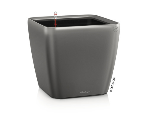 Pflanzkübel Lechuza Quadro LS 50 Komplettset H 47 cm anthrazit Viereckiger Pflanzkasten mit Wasserstandsanzeiger