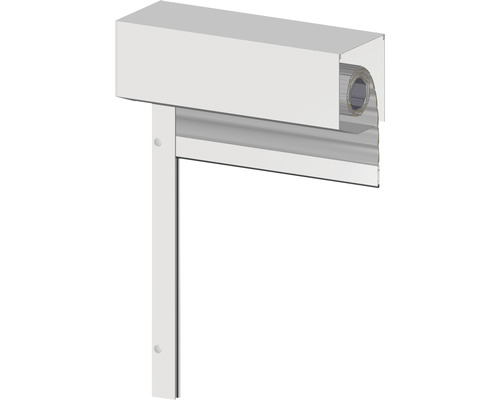 Volet roulant rénovation ARON PVC gris 1300 x 665 mm caisson aluminium RAL 9016 blanc signalisation sangle de traction à gauche