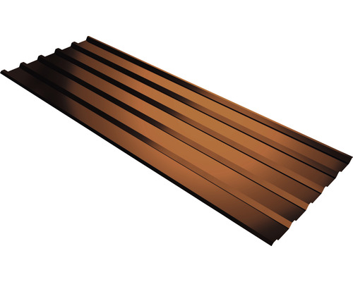 Plaque trapézoïdale PRECIT T35M brun rouge RAL 8012 avec revêtement anti-condensation 1500 x 1095 x 0,5 mm