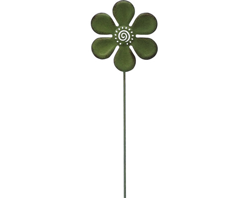 Tige décorative Lafiora fleur H 60 cm métal vert
