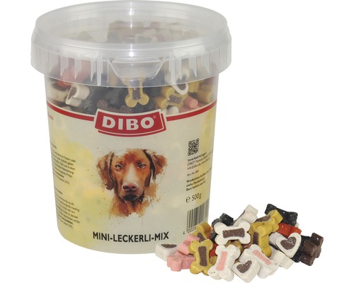 En-cas pour chiens DIBO® mélange de mini croquettes seau refermable de 500 g
