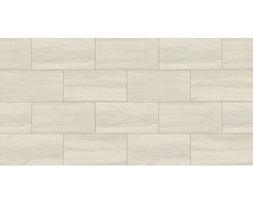 Carrelage aspect pierre, posé en décalé