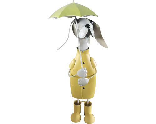 Figurine décorative Lafiora lapin décoratif sous la pluie H 45 cm métal jaune
