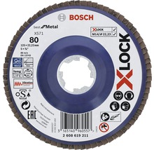 Plateau abrasif à lamelles Best for Metal Ø 125x22,23 mm K80, fixation X-LOCK