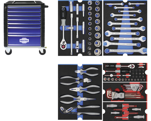 Servante d''atelier avec assortiment d''outils