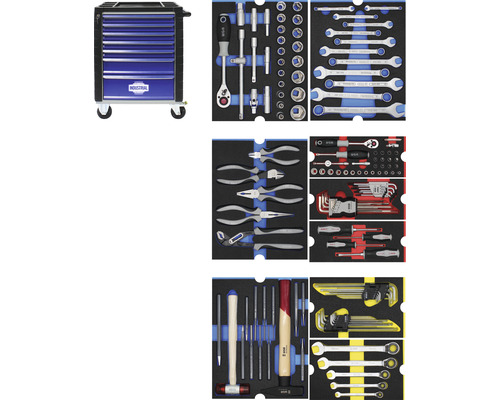 Servante d''atelier remplie d''un assortiment d''outils