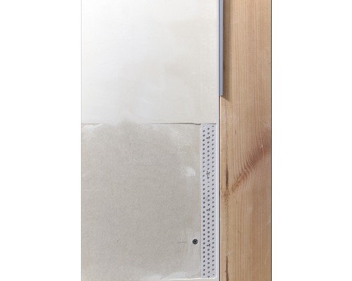 Construction murale avec profilé d''enduit et plaque de plâtre