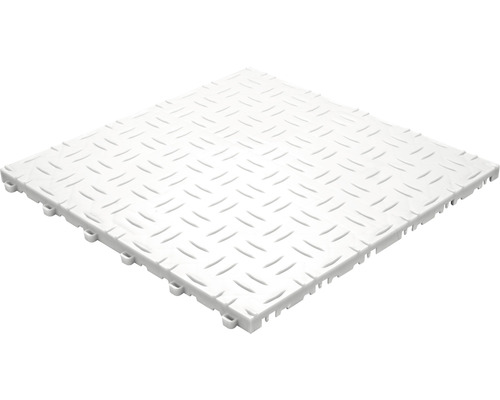 Weiße Bodenfliese mit Riffelblechmuster