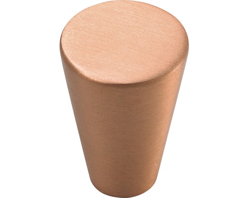 Bouton de meuble en zinc moulé sous pression aspect cuivre Ø 20 mm, 1 pièce