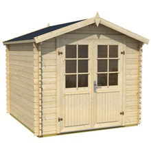 Abri de jardin en bois avec double porte et fenêtres