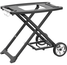 Chariot de grill avec roues et barre à crochets