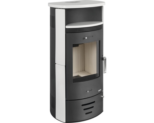Poêle avec chambre de combustion et étagère
