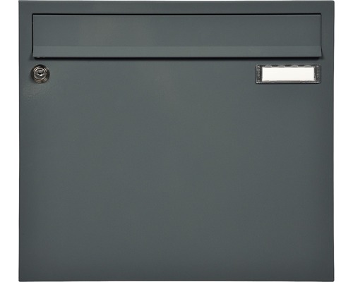 Briefkasten aus Stahl mit Namensschild und Schloss