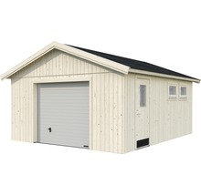 Holzgarage mit Sektionaltor und Tür