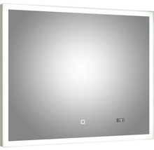 LED Badspiegel mit Uhr pelipal Filo Rustico 70x90 cm IP44-thumb-0